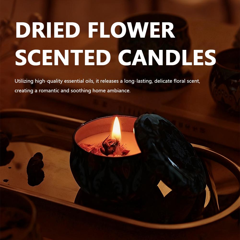 Home Fragrance Scented Candle - アロマセラピーキャンドル 花の香り 香り付きキャンドルジャー 結婚式 クリスマスギフト ホームフレグランスキャンドル