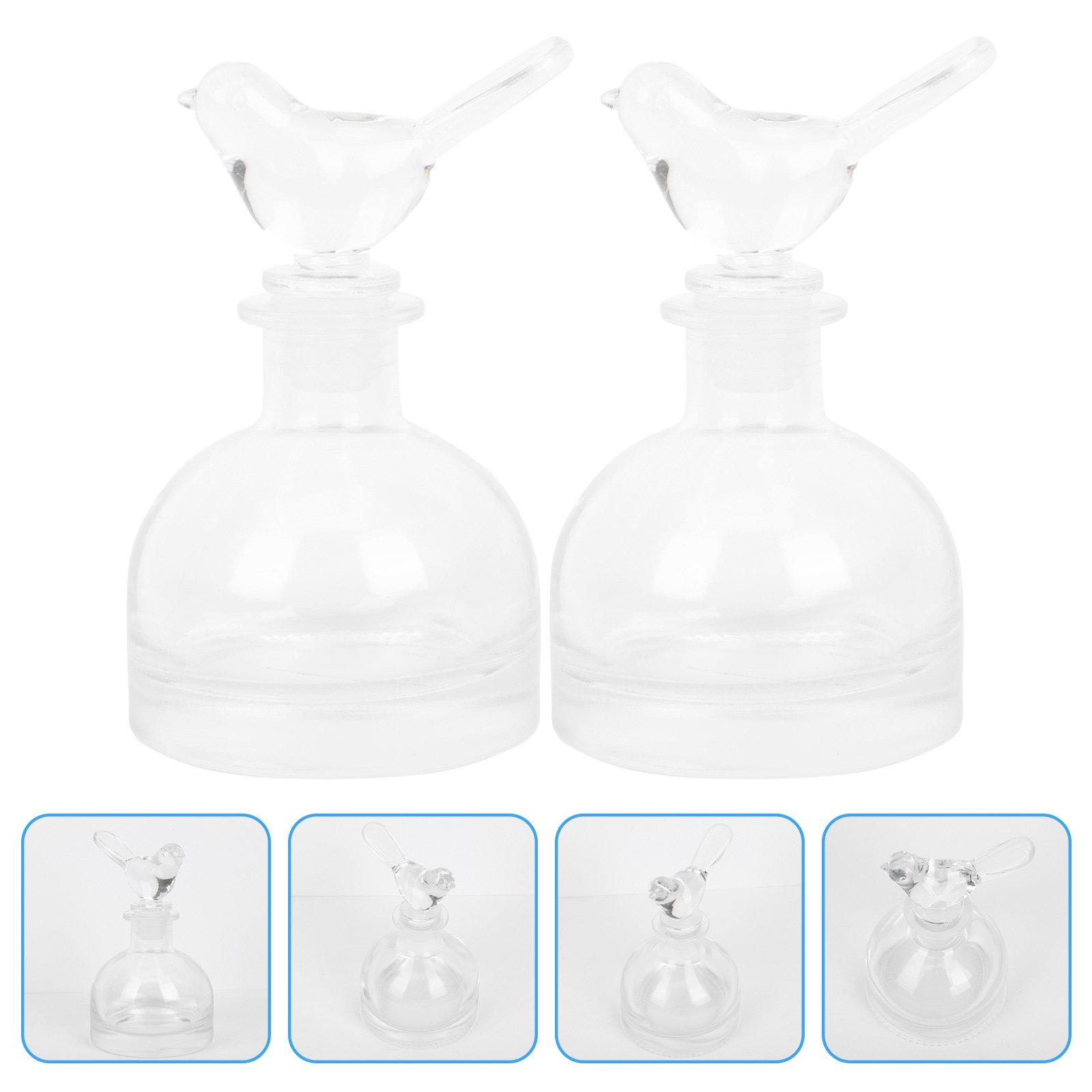 Home Fragrance Premium - 2 個のガラス香水瓶プレミアムクリア頑丈な家庭用車装飾フレグランス収納アロマセラピーボトル