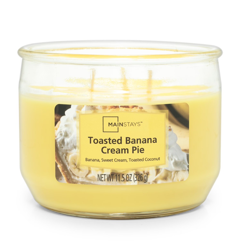 Home Fragrance Scented Candle - トーストバナナクリームパイの香りの大きな3芯キャンドル ホームフレグランス アロマセラピーギフト