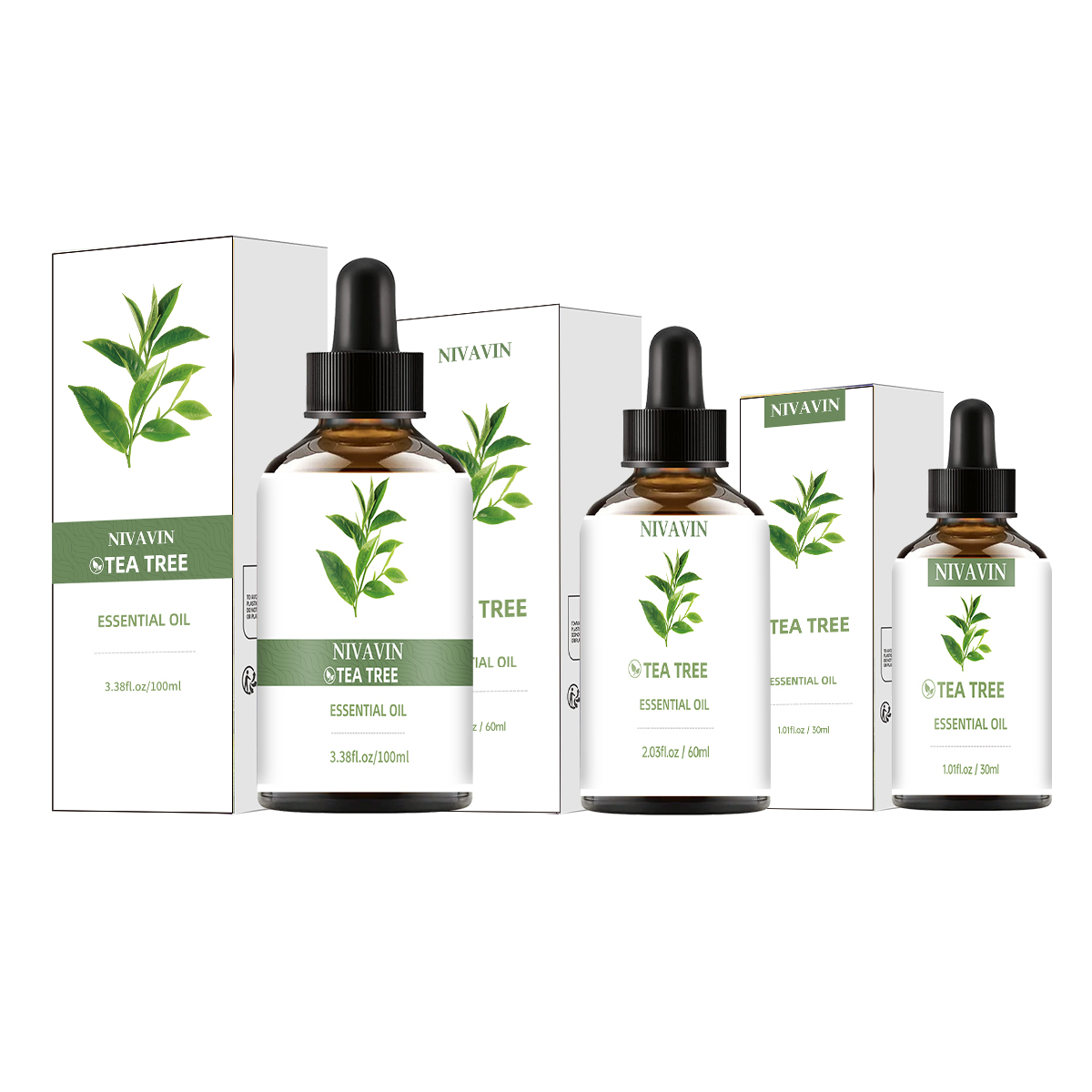 Home Fragrance Co - NIVAVIN 30ml/60ml/100ml ティーツリーオイル、天然抽出、長時間持続する香り、空気を爽やかにする、家庭用に最適。