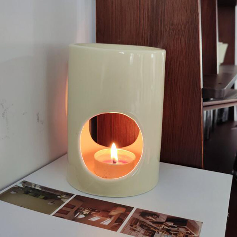 Home Fragrance Oils For Oil Burners - ピュアカラーシリンダー付きクリエイティブキャンドルホルダー,エッセンシャルオイルバーナー,室内フレグランス線香,スパの匂いアイテム,室内装飾