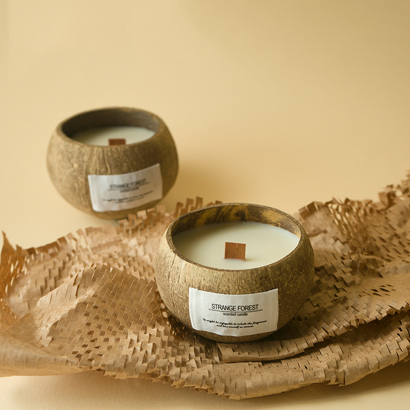Home Fragrance Scented Candle - ココナッツシェル アロマセラピー キャンドル エッセンシャル オイル フレグランス
