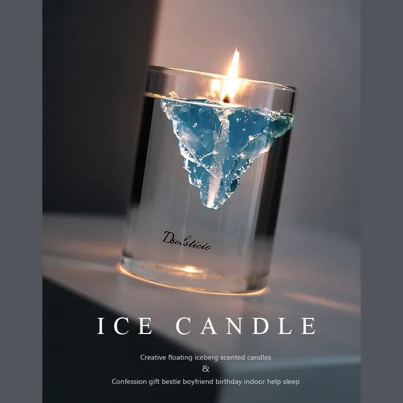 Home Fragrance Gel - フローティング氷山キャンドル、手作りゼリーワックスキャンドル、香りの香り、誕生日プレゼント、家の装飾