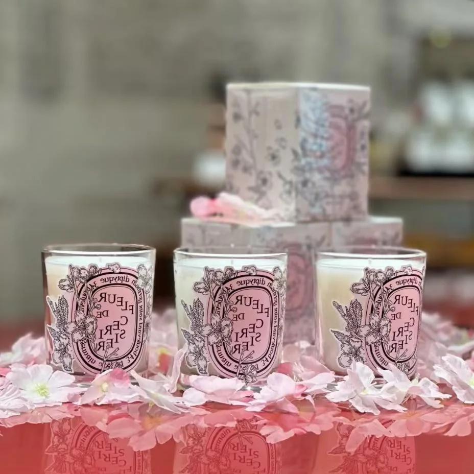 Home Fragrance Scented Candle - さくら-香りのよい香りのキャンドル,ロマンチックなスタイル,限定,高品質,軽い贈り物,アロマテラピー,香水,家の装飾