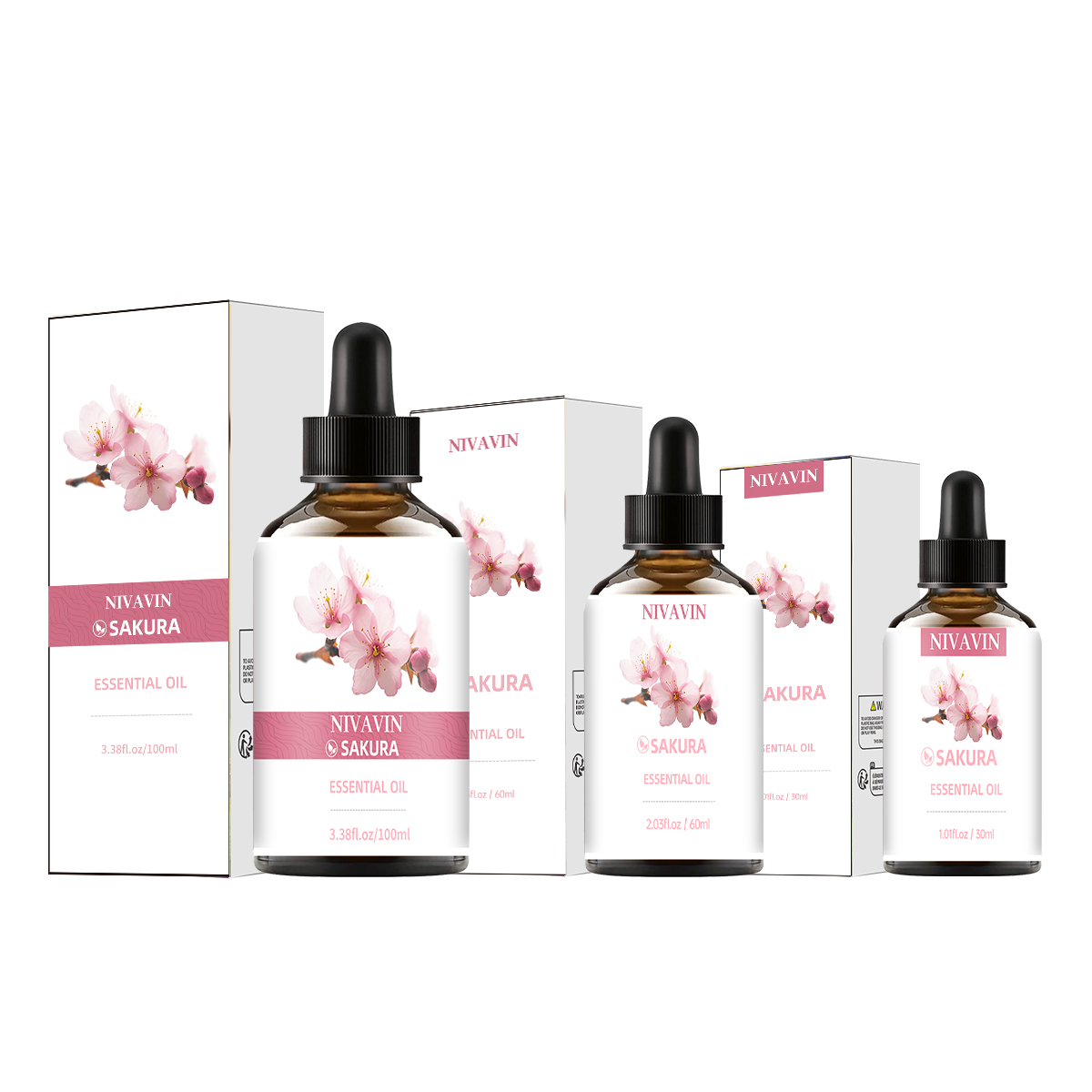 Home Fragrance Co - NIVAVIN 30ml/60ml/100ml 桜の花エッセンシャルオイル、植物から自然抽出、豊かな香り、家庭用に最適