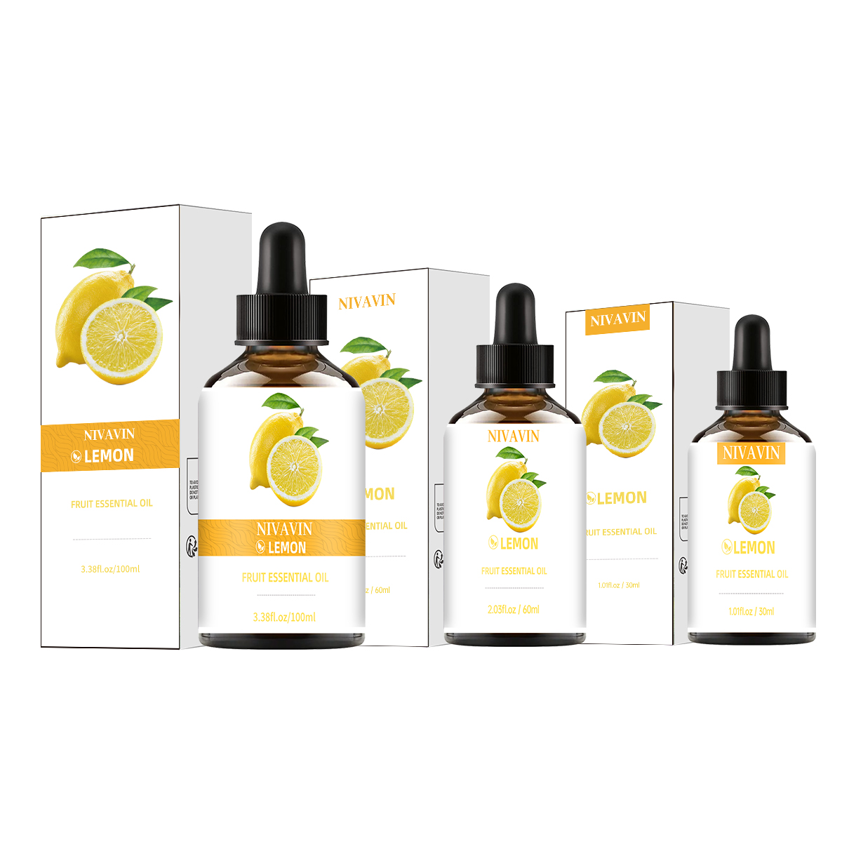 Home Fragrance Co - NIVAVIN 30ml/60ml/100ml レモンエッセンシャルオイル、豊かなフルーティーな香り、空気を爽やかにする、長時間持続する香り、家庭用に最適。