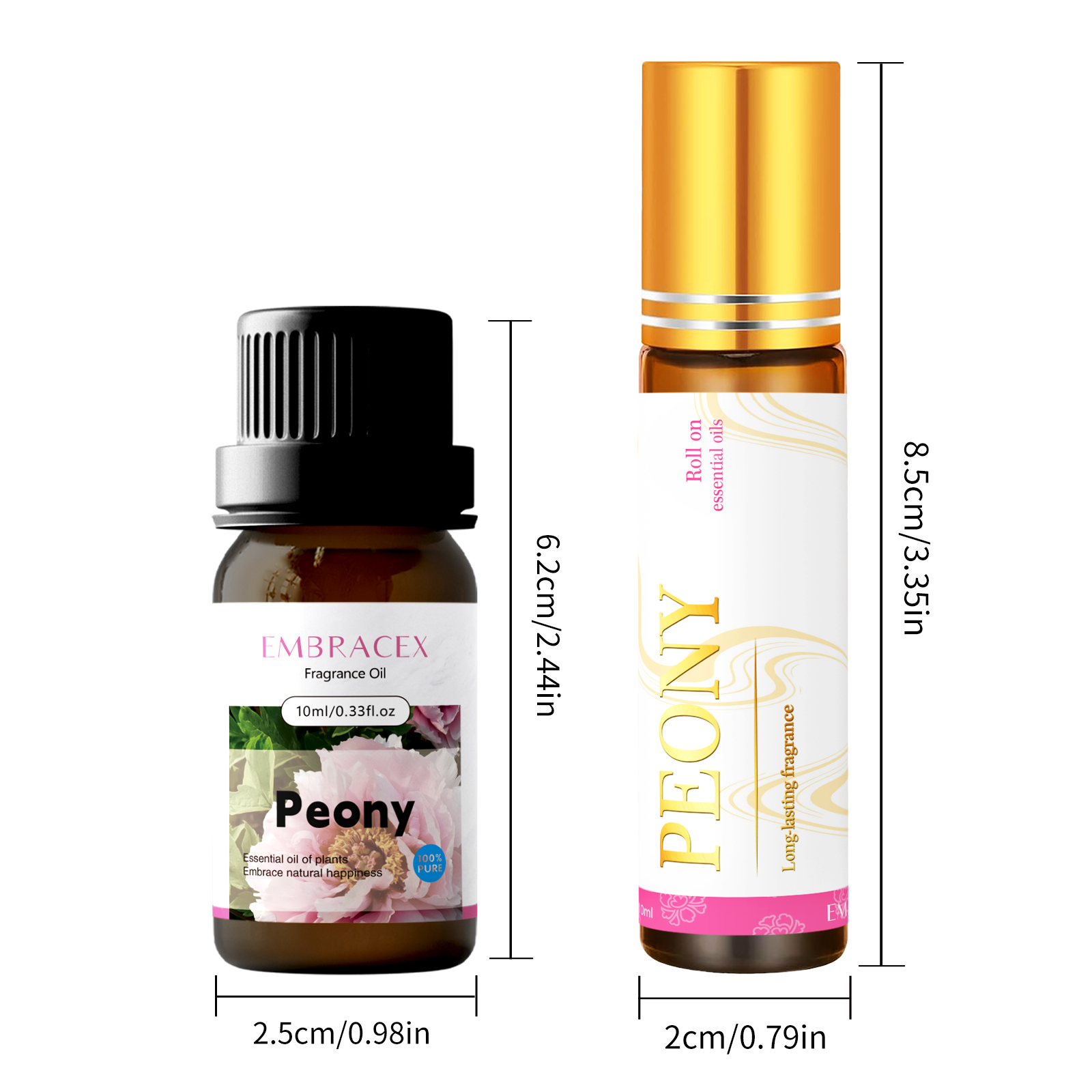 2PC/1PC 10ml 牡丹エッセンシャルオイルローラー  - Essential Oil Blend のレビューと価格