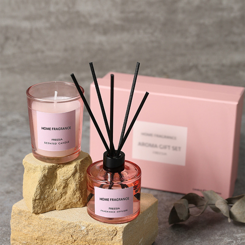 プレミアムリードディフューザーとキャンドルギフトセット、長持 - Home Fragrance Premium のレビューと価格