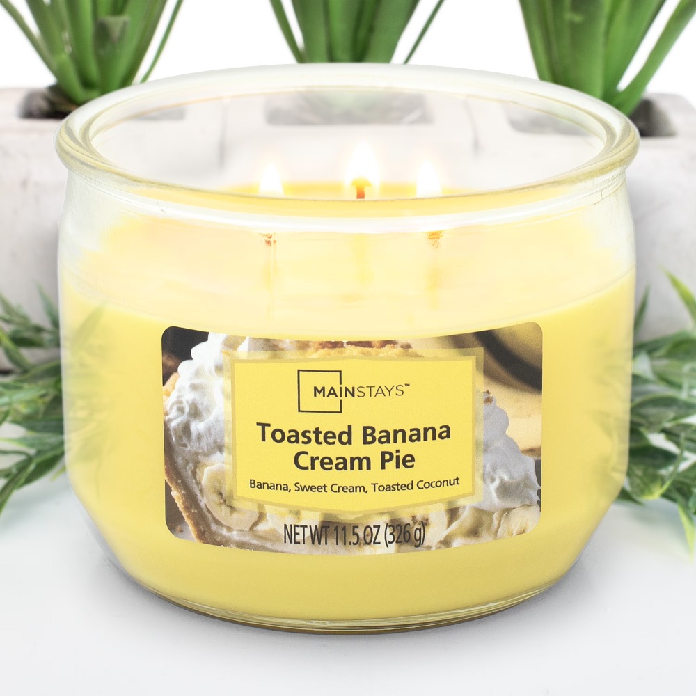 トーストバナナクリームパイの香りの大きな3芯キャンドル ホー - Home Fragrance Scented Candle のレビューと価格