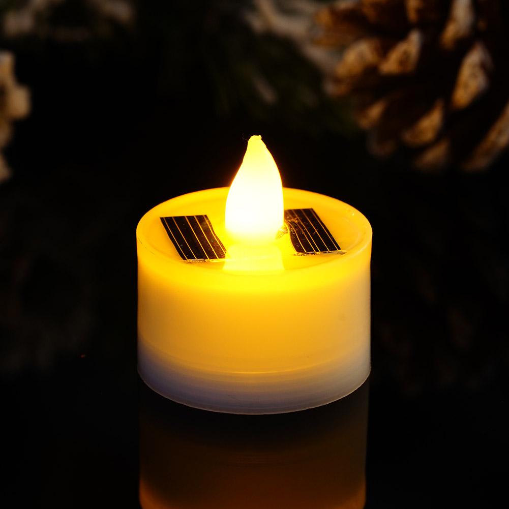 新しいソーラーキャンドルフレームレス LED ティーライトフ - Beeswax Taper Candle のレビューと価格