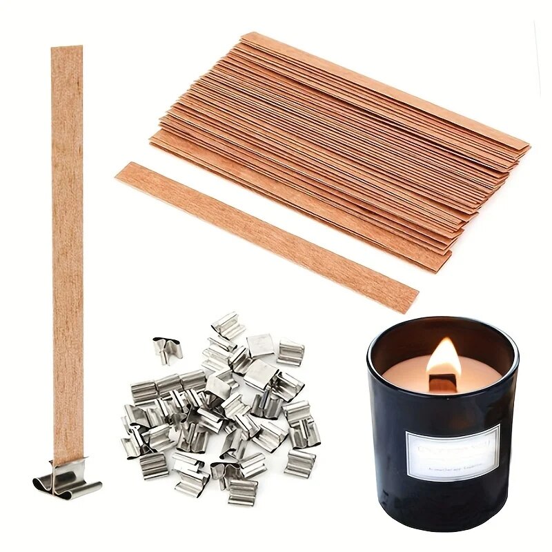 30 個の高品質木製キャンドル芯クリップベースクラフト籐パラ - Beeswax Taper Candle のレビューと価格