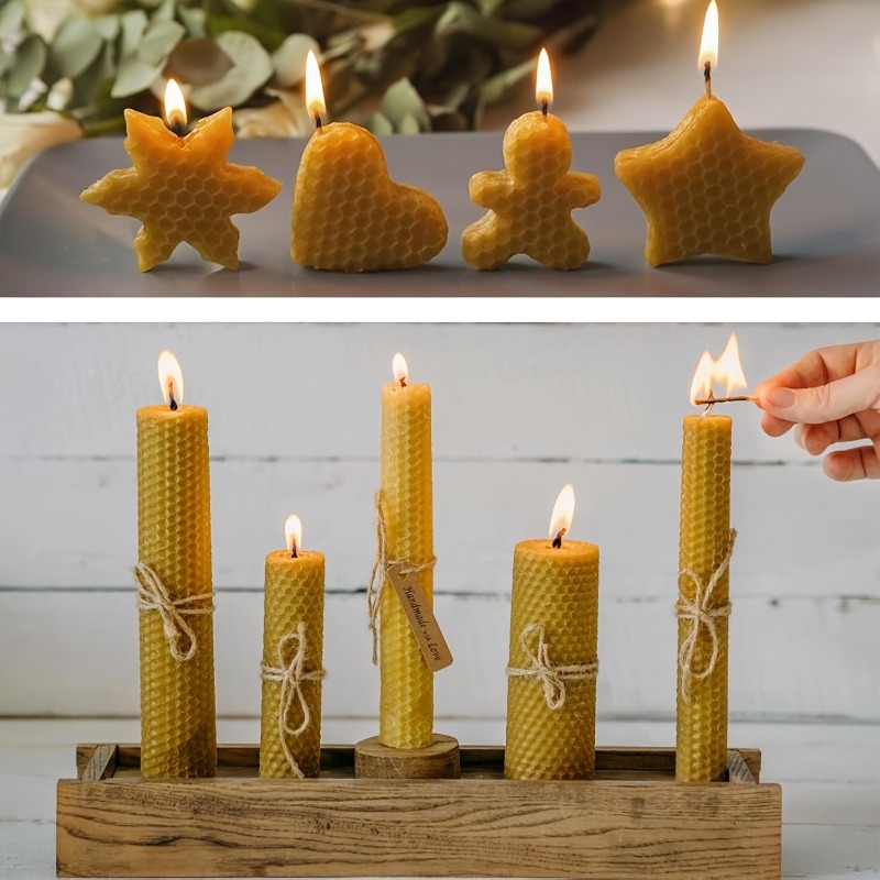 無限のキャンドルデザイン、蜜蝋シート10枚＋ドライフラワー付 - Beeswax Taper Candle のレビューと価格