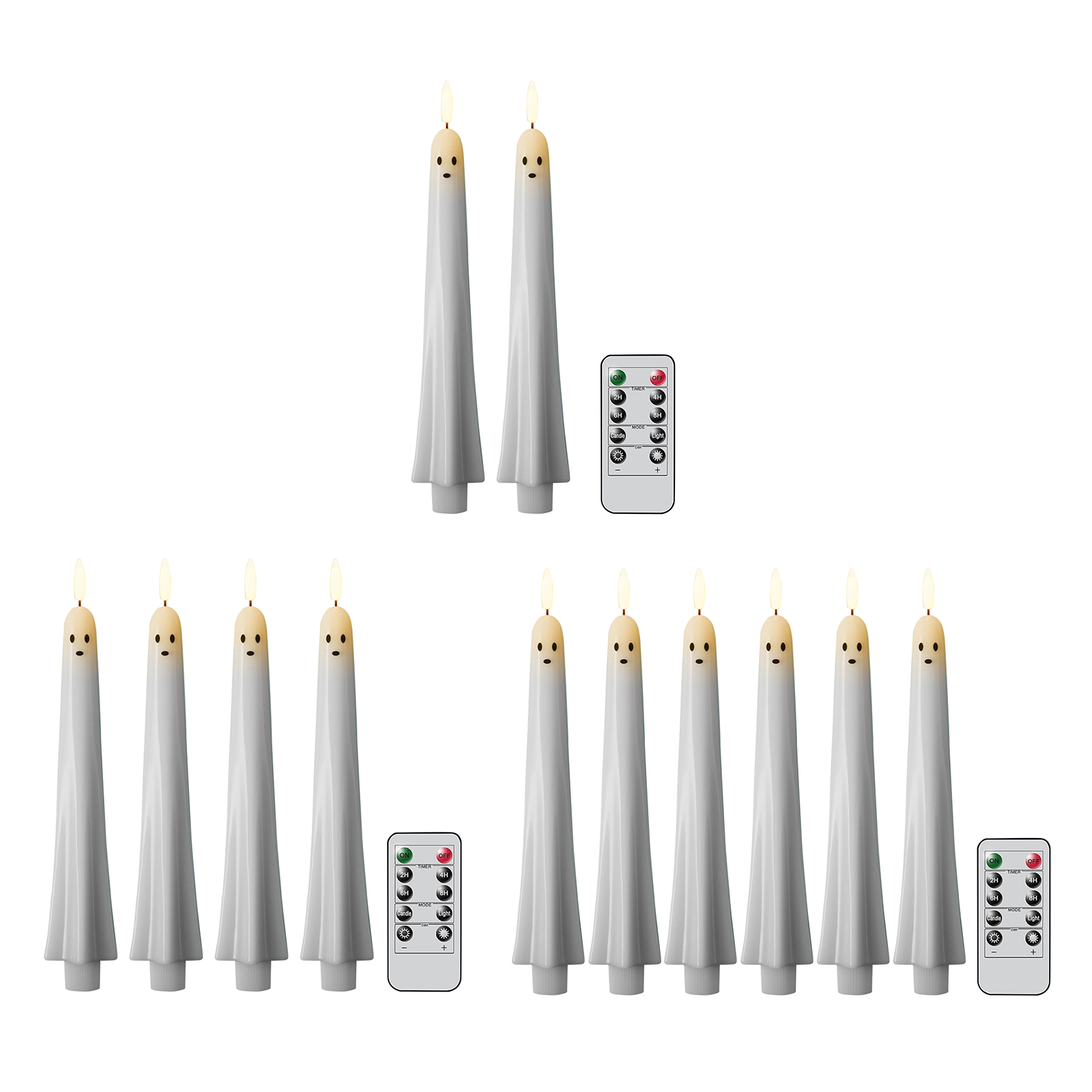 F5 ゴースト型のゴーストテーパーキャンドル 電池式の炎のな - Beeswax Taper Candle のレビューと価格
