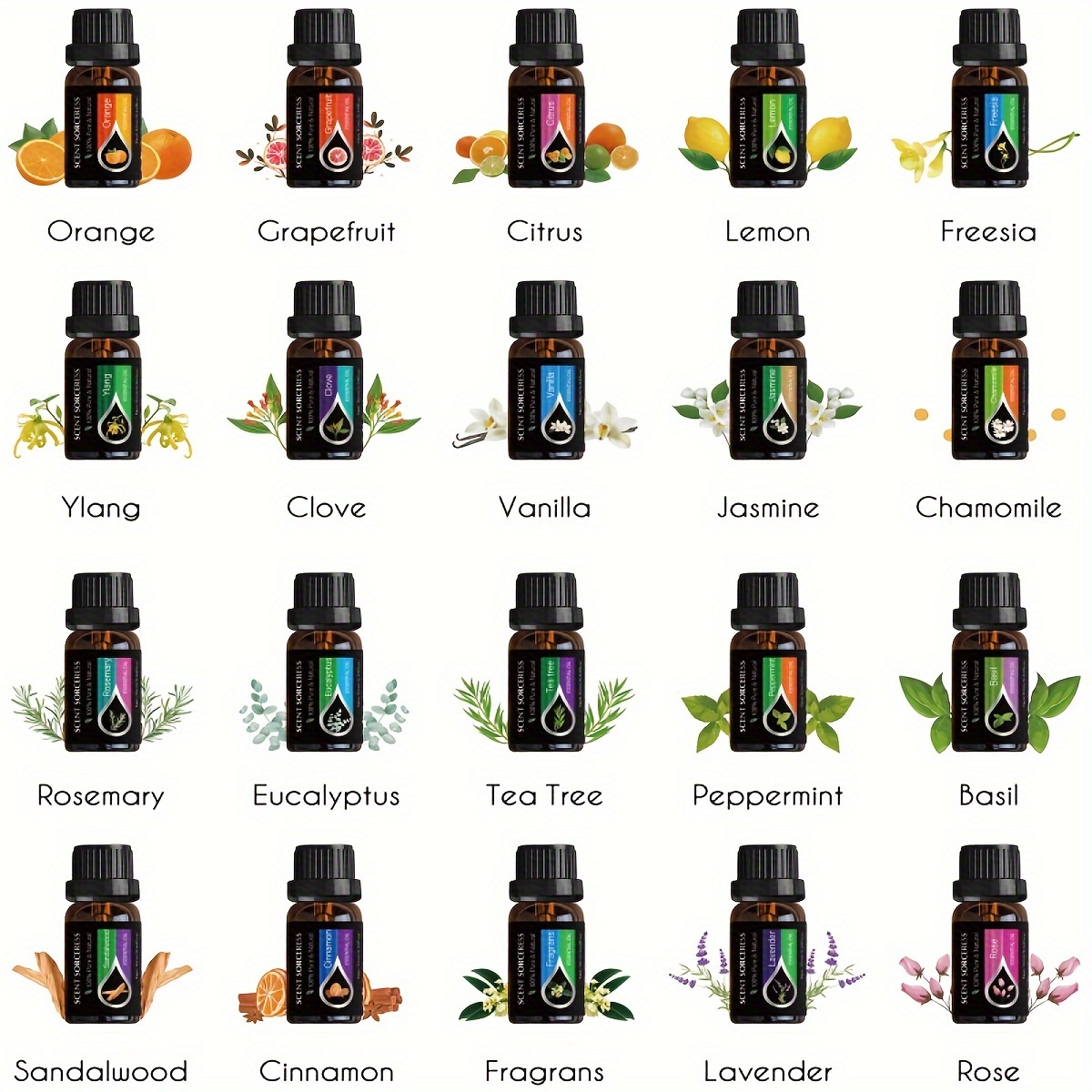 20個/セット エッセンシャルオイルセット ラベンダー ユー - Essential Oil Blend のレビューと価格