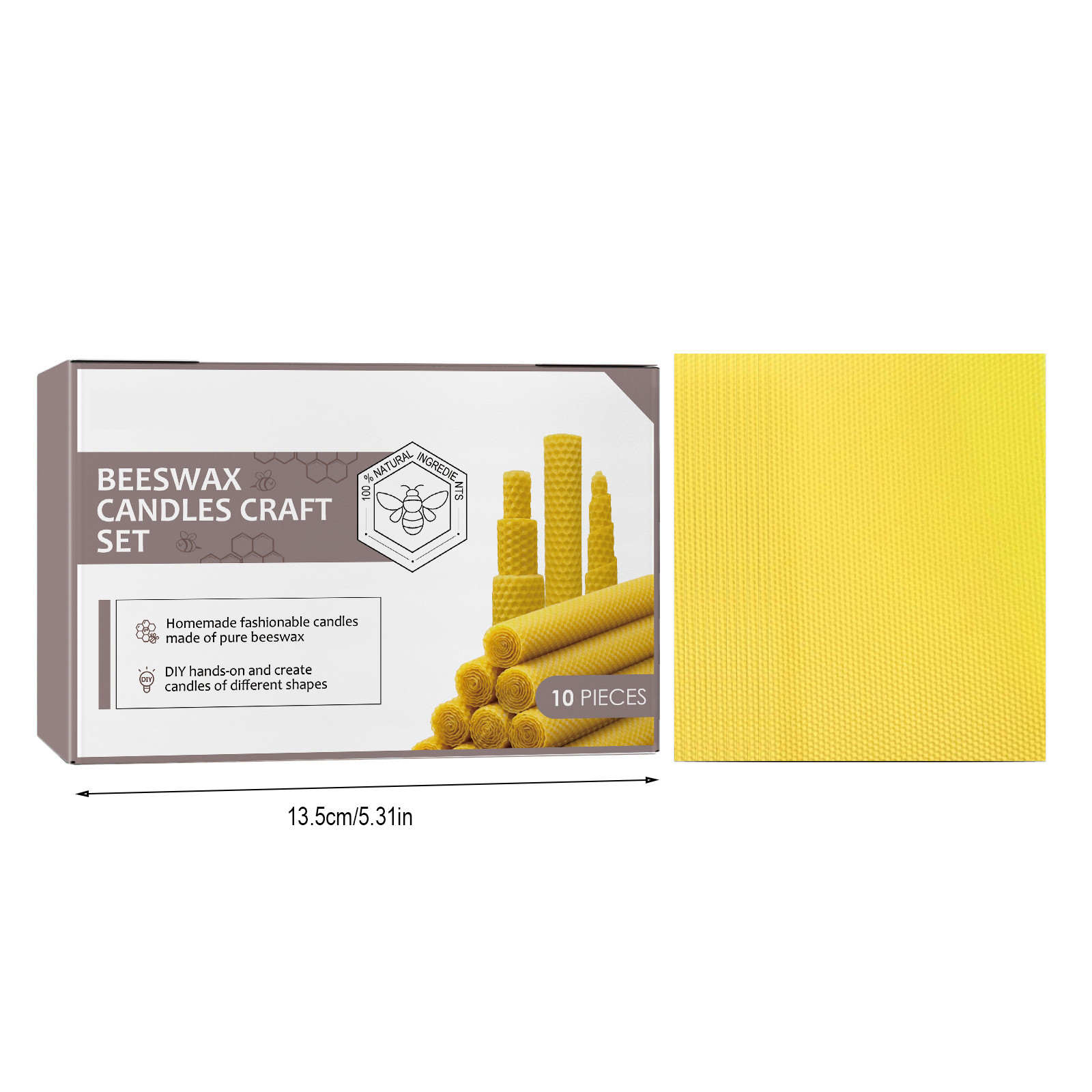 蜜蝋テーパーキャンドル 手巻きハニカムデザイン 蜜蝋キャンド - Beeswax Taper Candle のレビューと価格