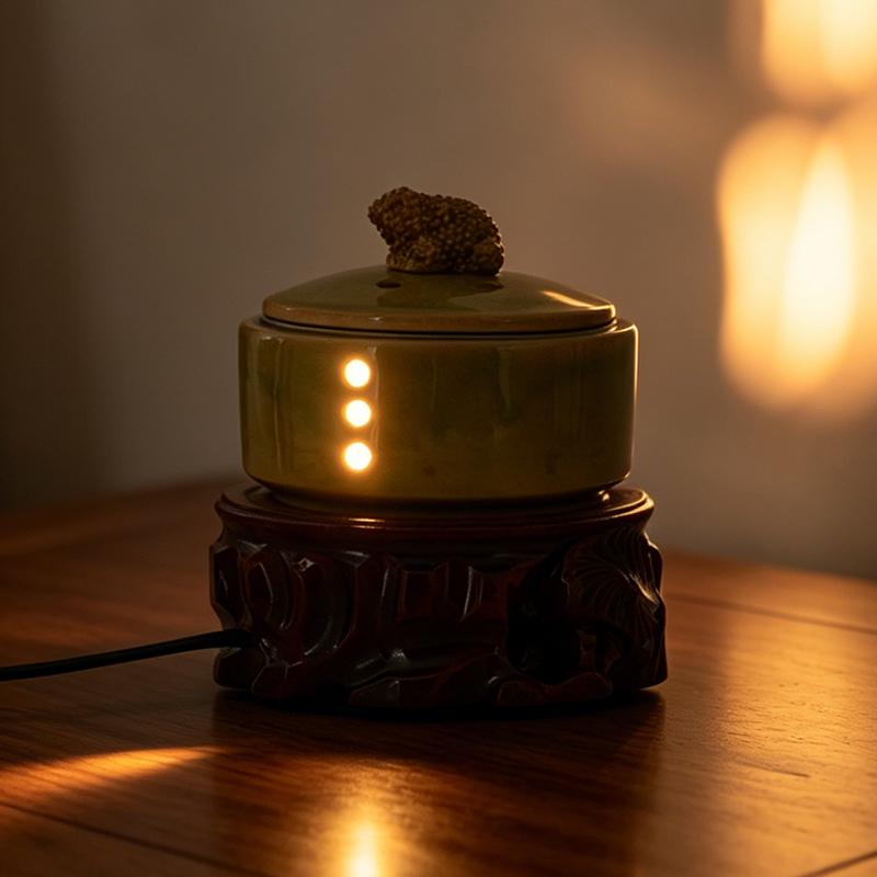 セラミック電子香炉内蔵LEDライトタイミング調整可能な温度エ - Home Fragrance Oils For Oil Burners のレビューと価格