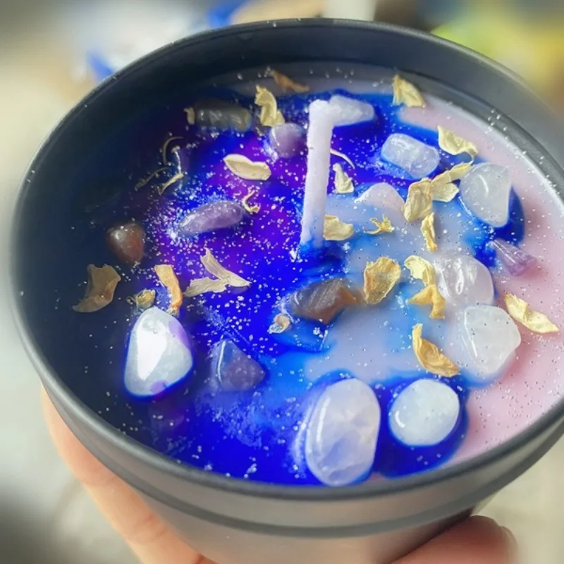 ドライフラワークリスタルストーンの香りのキャンドル、黒いブリ - Home Fragrance Scented Candle のレビューと価格