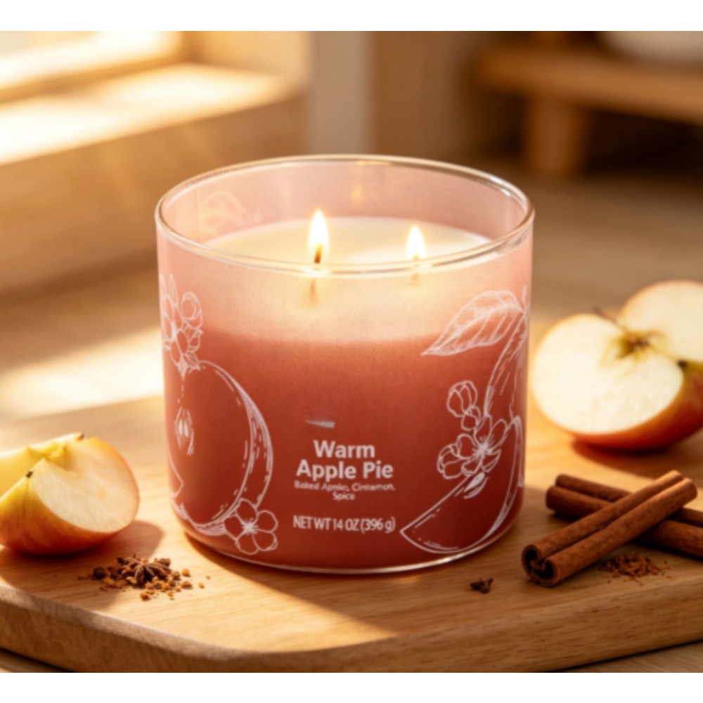 温かいアップルパイの香りのキャンドル、オンブレラップデザイン - Home Fragrance Scented Candle のレビューと価格