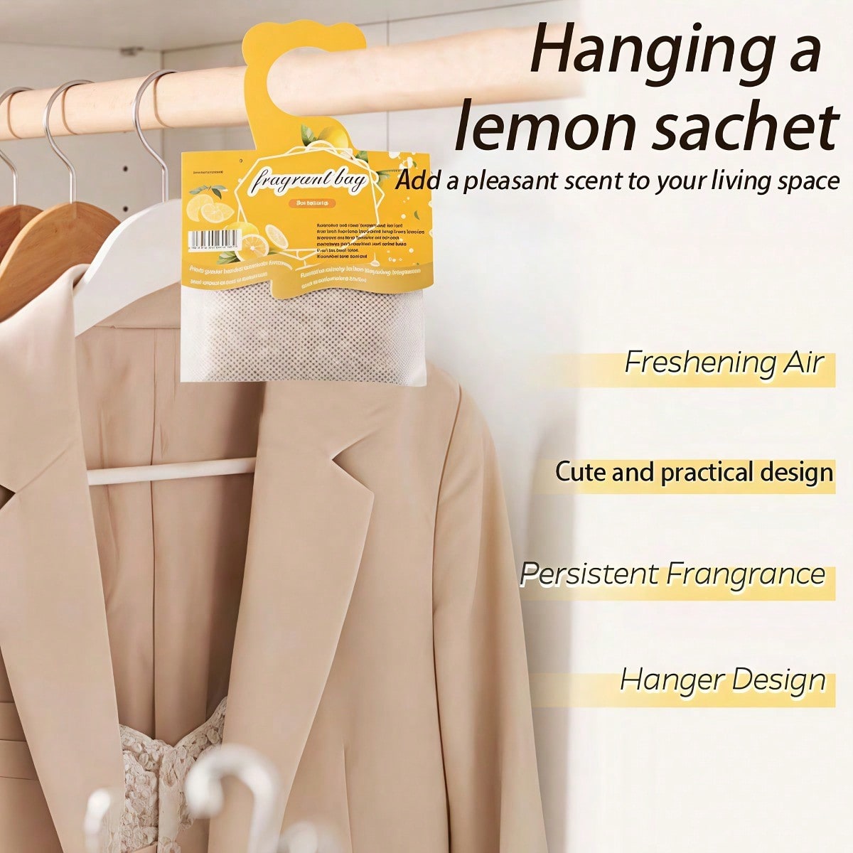 吊り下げ式レモンの香りのサシェ、クローゼットや引き出し用芳香 - Home Fragrance Premium のレビューと価格