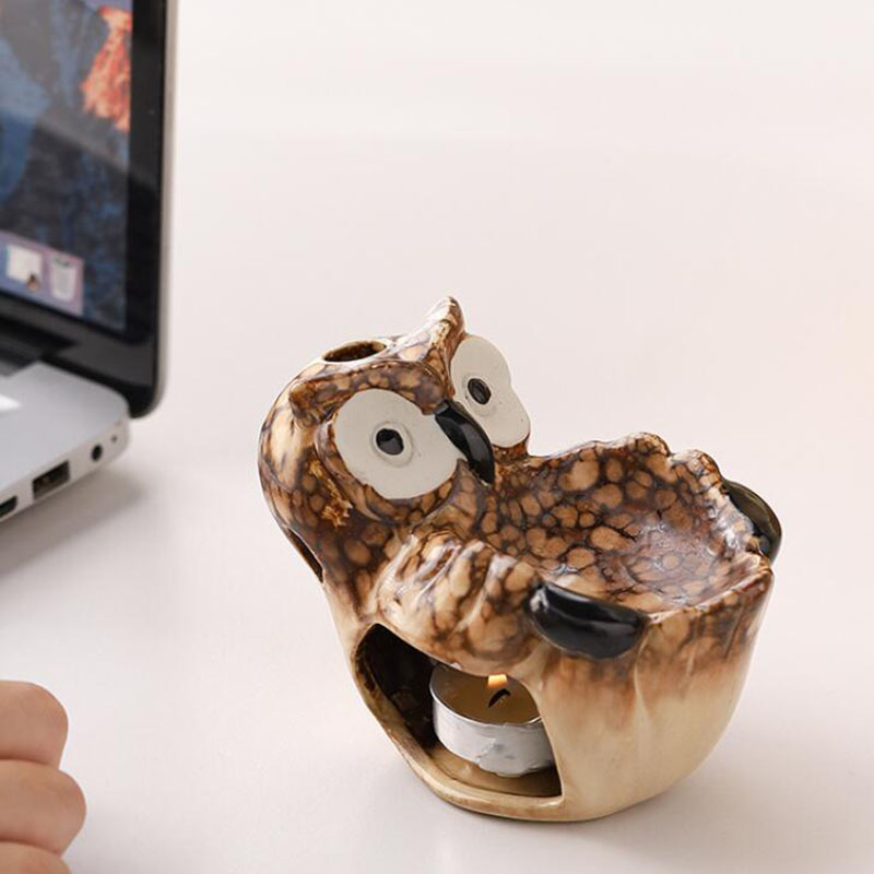 セラミック製中空フクロウ型アロマバーナー、エッセンシャルオイ - Home Fragrance Oils For Oil Burners のレビューと価格