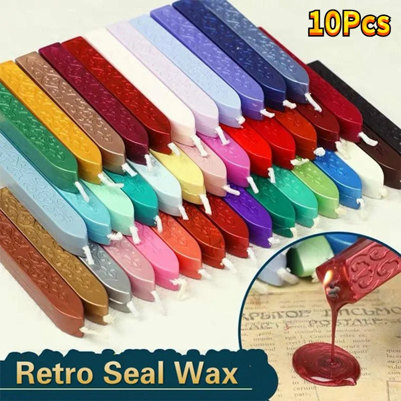 10Pcs Sealing Wax Sticks Color - Beeswax Taper Candle のレビューと価格