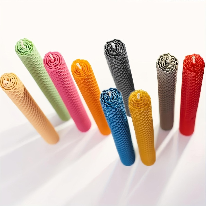 18/27 ビーズワックス製細い円柱型キャンドル、高さのある - Beeswax Taper Candle のレビューと価格