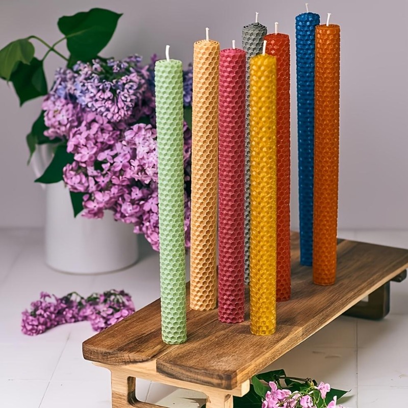 18/27 ビーズワックス製細い円柱型キャンドル、高さのある - Beeswax Taper Candle のレビューと価格