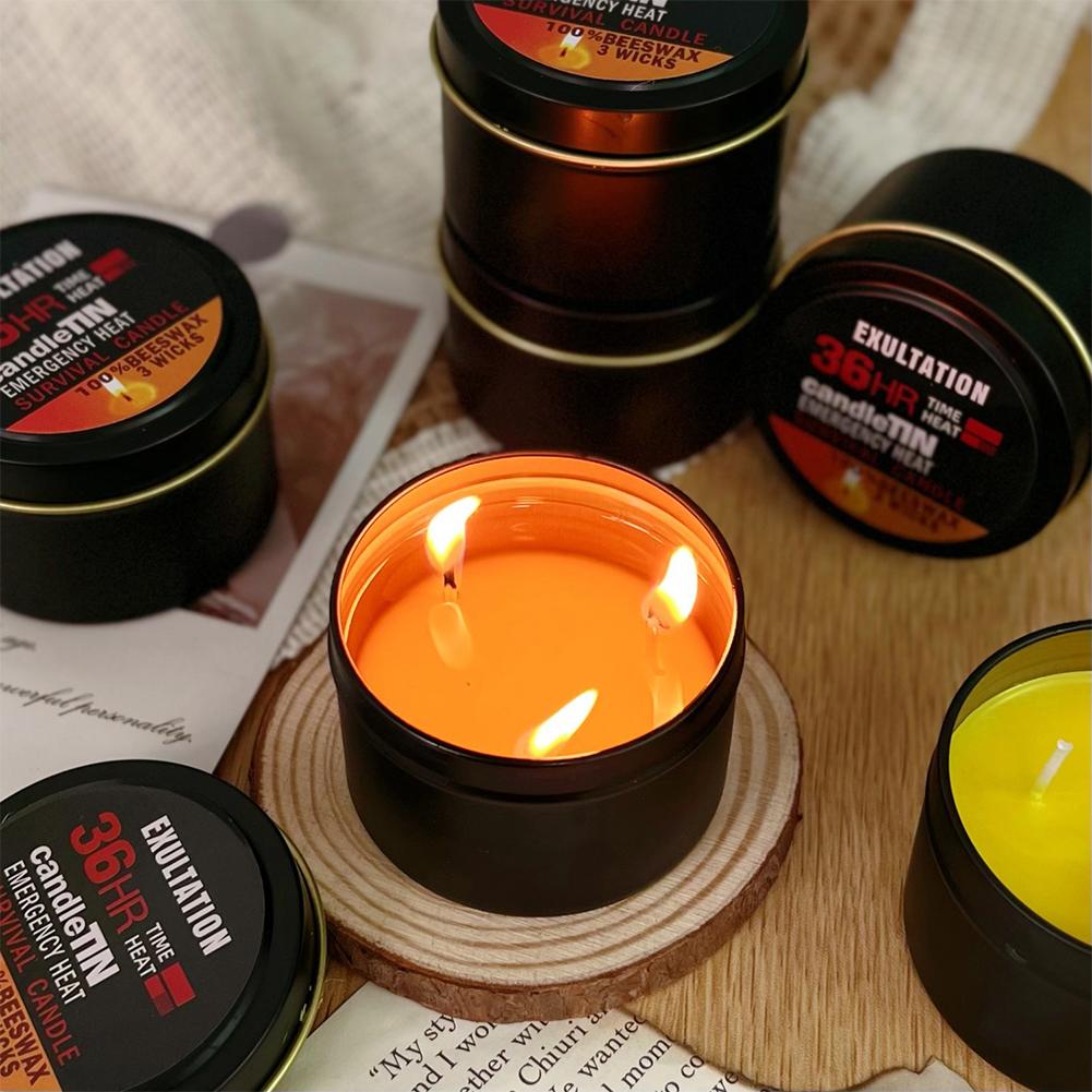 緊急キャンドル 36 時間 3 芯長持ちする蜜蝋サバイバルキ - Beeswax Taper Candle のレビューと価格