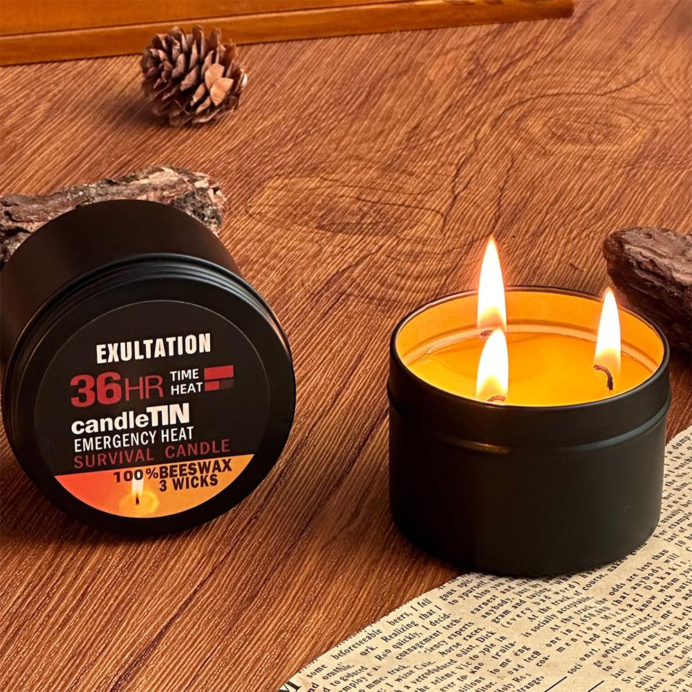 緊急キャンドル 36 時間 3 芯長持ちする蜜蝋サバイバルキ - Beeswax Taper Candle のレビューと価格